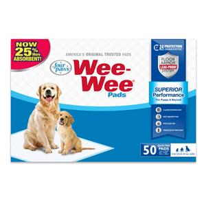 Four Paws Wee-Wee Superior Performance Puppy & Dog Training Pads Standard - 50 ct