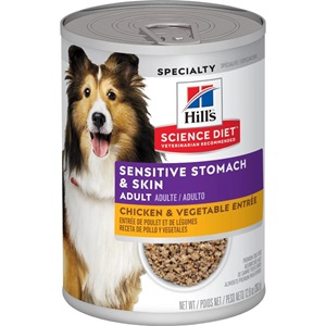 Hill's Science Diet Adult Sensitive Stomach & Skin Chicken & Vegetable Entrée dog food - 12.8oz