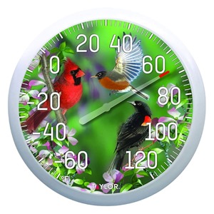 Taylor 13.25" Dial Thermometer, Spring Birds