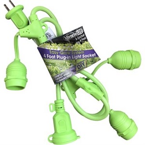 MiracleLED® Easy Grow Plug-In Light Socket - 4ft - 3-Socket