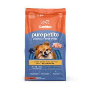  CANIDAE PURE Goodness Grain-Free LID Petite Small Breed Adult Raw Freeze-Dried Dog Food Chicken 4lb