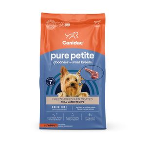  CANIDAE PURE Goodness Grain-Free LID Petite Small Breed Adult Raw Freeze-Dried Dog Food Lamb - 4lb