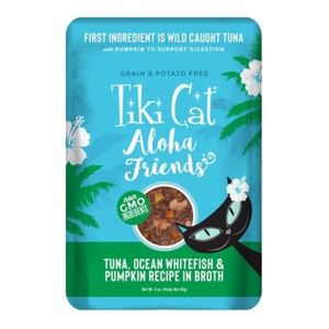 Tiki Cat Aloha Friends Tuna, Ocean Whitefish & Pumpkin Wet Cat Food Pouch - 3 oz