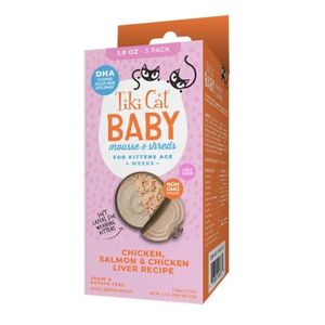 Tiki Cat Baby Shreds Chicken, Salmon & Chicken Liver Recipe Wet Cat Food 3-pack - 1.9 oz ea