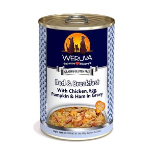 Weruva Classic Dog Food, Bed & Breakfast with Chicken, Egg, Pumpkin & Ham in Gravy - 14oz Can