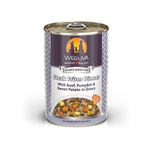 Weruva Classic Dog Food, Steak Frites Dinner with Beef, Pumpkin & Sweet Potato in Gravy - 14oz Can