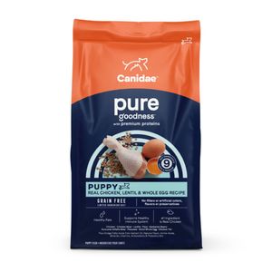  CANIDAE PURE Goodness Grain-Free LID Dry Puppy Food Chicken, Lentil & Whole Egg - 22lb