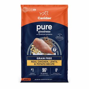 CANIDAE PURE Goodness Grain-Free LID Dry Dog Food Chicken, Lentil & Potato - 4lb