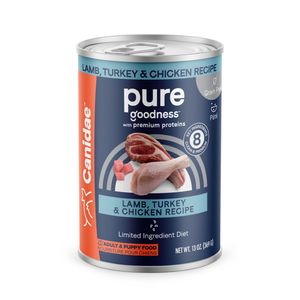 CANIDAE PURE Goodness Grain-Free LID Canned Dog Food Elements Formula w/Lamb, Turkey & Chicken 13oz