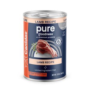  CANIDAE PURE Goodness Grain-Free LID Canned Dog Food Land Formula w/Lamb - 13oz