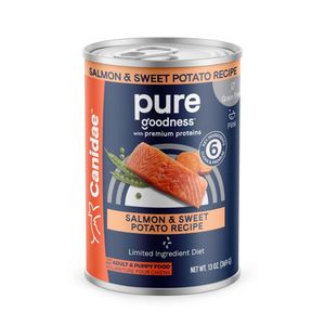 CANIDAE PURE Goodness Grain-Free LID Canned Dog Food Salmon and Sweet Potato - 13oz