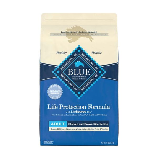 15lb Blue Buffalo Life Protection Formula Adult Dog Chicken & Brown Rice Recipe