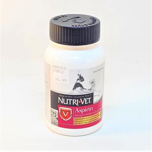 NutriVet 300mg Aspirin Chewable Tablets for Large Dogs - 75 count