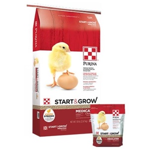 Purina Start & Grow Medicated Premium PMI Poultry Feed 25 lb