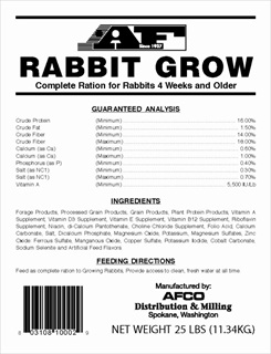 AF RABBIT GROW 16% 25#