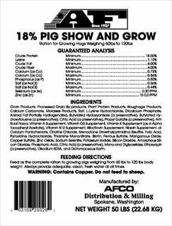 AF PIG SHOW GROW 18% 50#