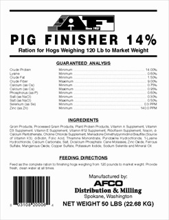 AF PIG FINISHER 14% 50#