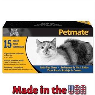 PETM LITTER PAN LINERS MD 15 CT