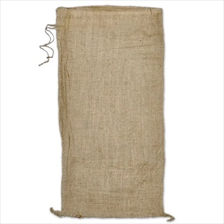 BURLAP SAND BAG W. TIES 14x26