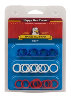 HAPPY HEN 24PK LEG BANDS SZ 9