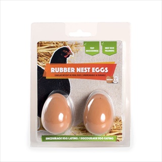 MFC PAIR RUBBER NEST EGGS BROWN