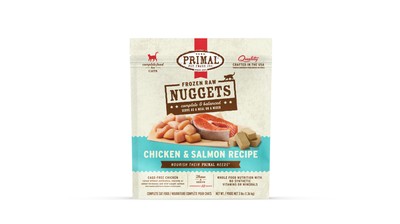 PRIMAL FRZN CAT NUGS CHKN/SLM 3#