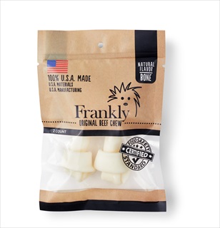 FRANKLY DOG BONE NAT SM 2PK 4-5