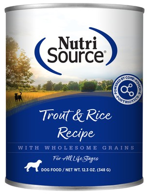 NS DOG CAN TROUT/RICE 12.3Z