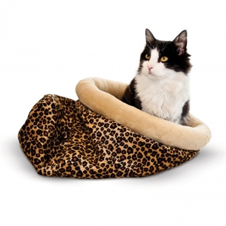 KH SELF WARM KITTY SACK LEOPARD
