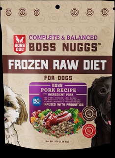 BOSS FRZN DOG RAW PORK NUGGET 3#