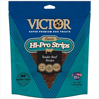 VIC DOG HI PRO STRIPS BEEF 14Z