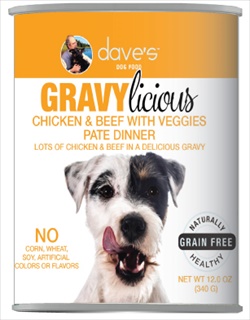 DAVES DOG CAN GRVY CHKN/BF 12.5Z