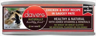 DAVES CAT CAN SAUCY CHK/BF 5.5Z