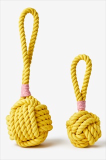 JB ROPE TOY KNOT W/YELLOW OR 3"