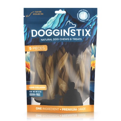 DOGN LAMB COLLAGEN BRAID 6" 5PK