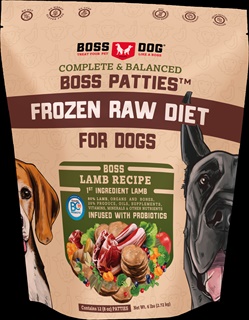 BOSS FRZN DOG RAW LAMB PATTY 6#