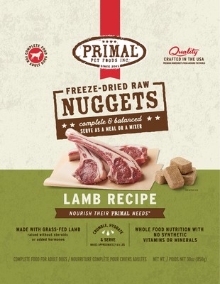PRIMAL FD K9 NUGS LAMB 30Z