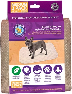 POOCHPAD 20X27 BEIGE MD 2PK