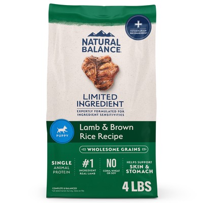 NAT BAL PUPPY LID LAMB/RICE 4#