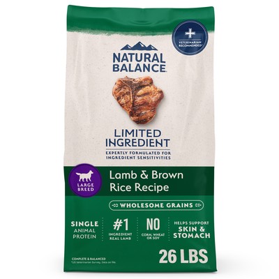 NAT BAL DOG LID LB LAMB/RICE 26#
