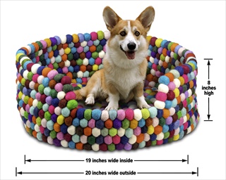 DURKHA FELT DOG BED SG BALLS 20"