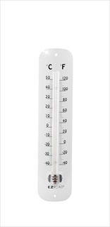 HW 12" THERMOMETER WHT METAL