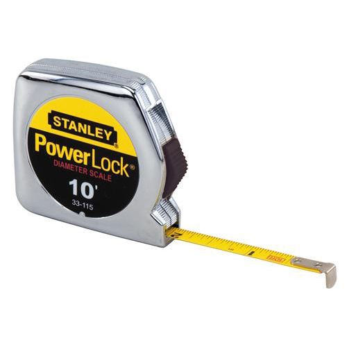 Stanley 33-115 10' x 1/4" PowerLock Pocket Tape Rule with Diameter Scale