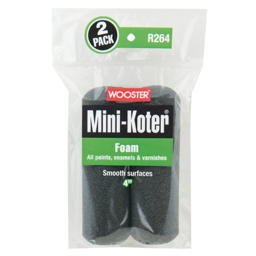 WOOSTER Mini-Koter R264-4 Mini Roller, 4 in L, Foam Cover