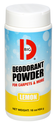 BIG D 152 Deodorant Powder, Lemon, 16 oz Can, Crystalline, White