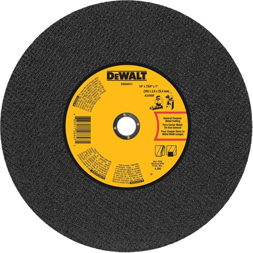 DeWALT DWA8011 Cutting Wheel, 14 in Dia, 7/65 in Thick, 1 in Arbor, Aluminum Oxide Abrasive