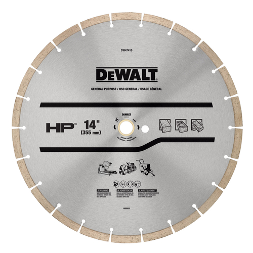DeWALT DW47410 General-Purpose Blade, 14 in Dia, 1 in Arbor, Segmented Rim