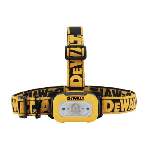 DeWALT DWHT81424 Headlamp, AAA Battery, LED Lamp, 50, 200 Lumens, 6.5 to 24 hr Run Time, Black/Yello