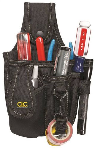 CLC Tool Works Series 1501 Tool and Cell Phone Holder, 4-Pocket, Polyester, Black