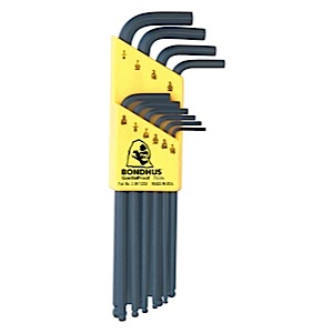 Bondhus 10938 L-Wrench Key Set, 10 1/16"-1/4", 10-Piece